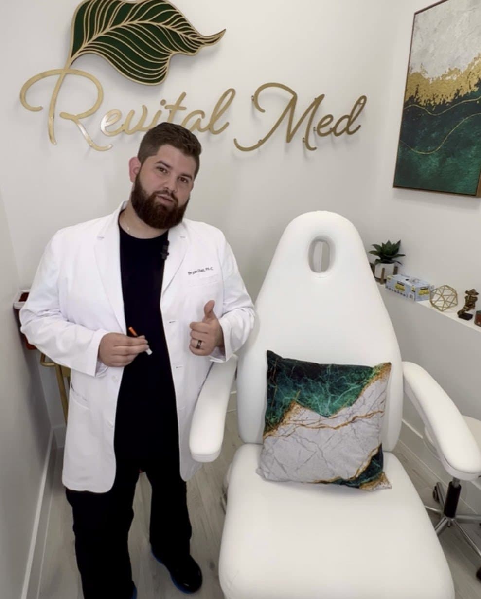 Bryan Diaz, PA-C, founder of Revital Med Spa, in a treatment room